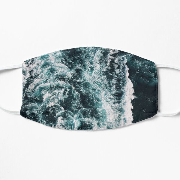 the powerful splashing rush of the sea Flat Mask