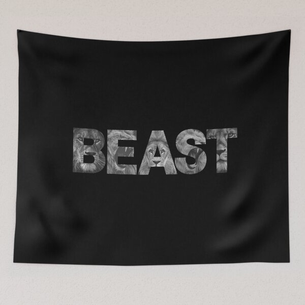 Item preview, BEAST Lion Filled Letters Grayscale designed and sold by StayCuztom.