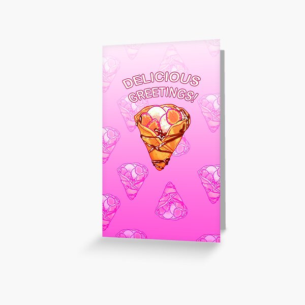 Vista previa del artículo con la obra «¡Crepe de chocolate y vainilla con fresas!», diseñado y vendido por Deathoftheself.