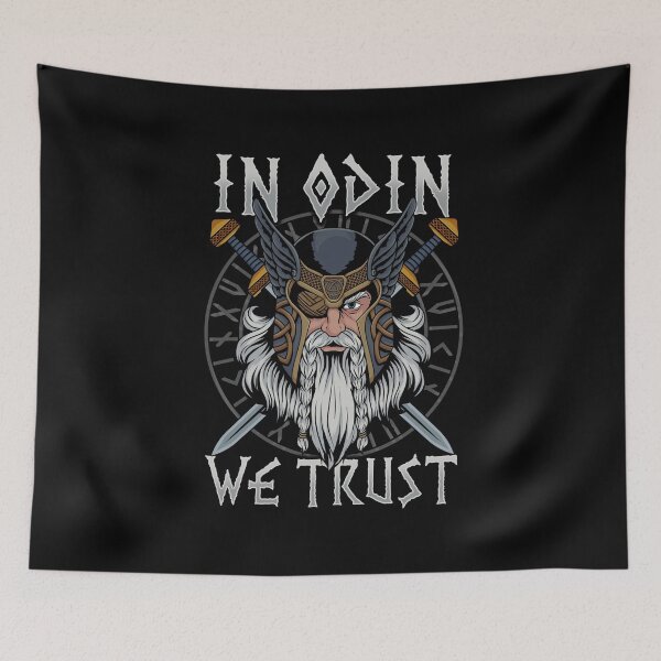 Item preview, In Odin We Trust - Nordic Viking God T-Shirt designed and sold by biNutz.