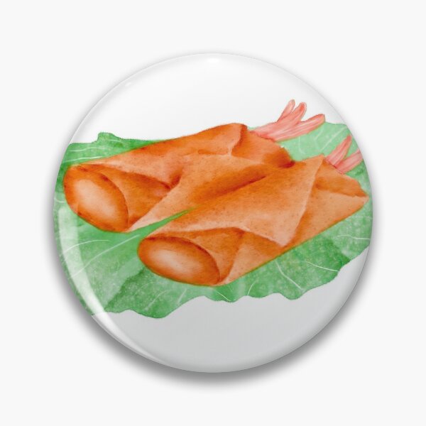Item preview, Watercolor Illustration of a Vietnamese Snack - Seafood spring rolls designed and sold by iswenyi.