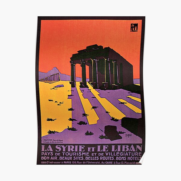 SYRIE et LIBAN Palmyre Le Temple De Ba 'Alsamin Publicité Tourisme Vintage Poster