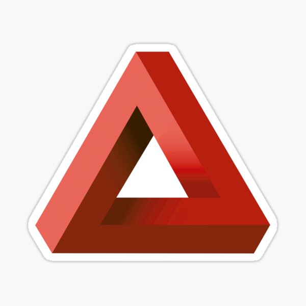 Vista previa del artículo con la obra «Triángulo de Penrose (rojo)», diseñado y vendido por Antlantern.