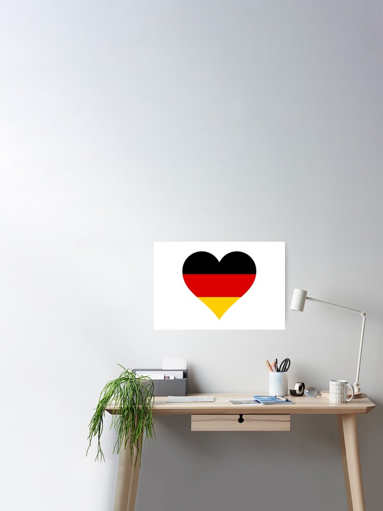 Poster mit Deutschland deutsch Flagge Fahne Herz von GeogDesigns