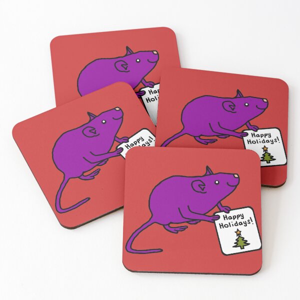 Item preview, Cute Rat says Happy Holidays at Christmas designed and sold by ellenhenry.