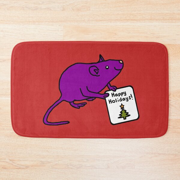 Item preview, Cute Rat says Happy Holidays at Christmas designed and sold by ellenhenry.