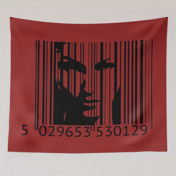 Item preview, Barcoded. A monochrome silhouetted face behind a barcode. designed and sold by MultistorieDog.