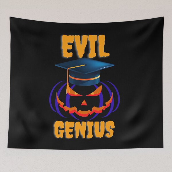 Item preview, Halloween Jack-O-Lantern Pumpkin Graduation Meme: EVIL GENIUS designed and sold by LevelUpMerch.