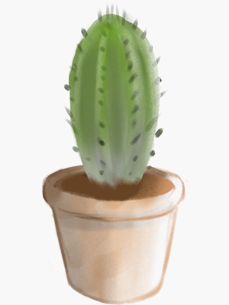 "Cactus Houseplant Drawing" Sticker by AlexBool | Redbubble