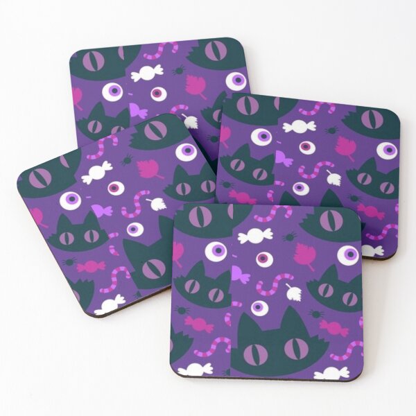 Item preview, Purple, violet, dark blue, pink, cute Halloween watercolor pattern, boo, witch, candy, bat, witch hat, pumpkin, latest Halloween bestselling, trending designed and sold by August-E.