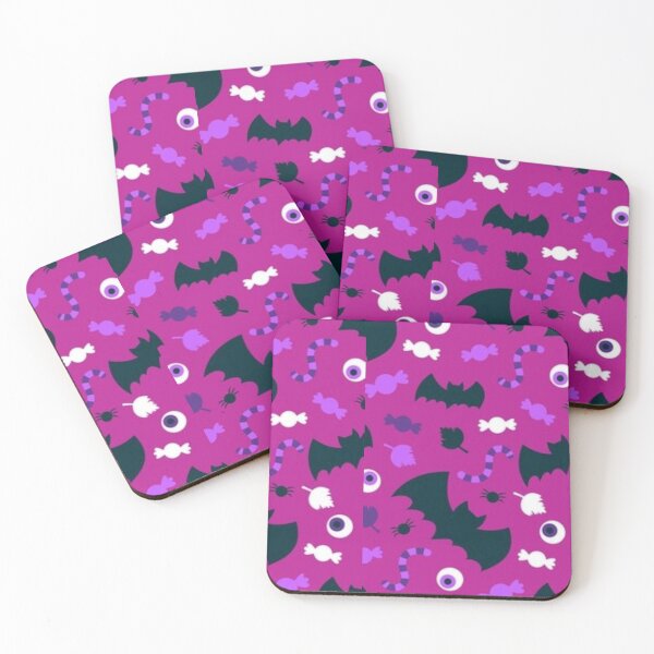 Item preview, Magenta, Violet, dark blue, pink, cute Halloween watercolor pattern, boo, witch, candy, bat, witch hat, pumpkin, latest Halloween bestselling, trending designed and sold by August-E.