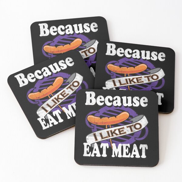 Item preview, Because I Like To Eat Meat Cow Grill BBQ Meme designed and sold by MooonTees.