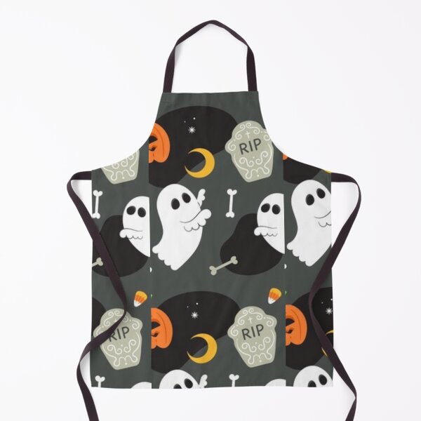 Item preview, Orange, dark grey, white, cute Halloween watercolor pattern, boo, witch, candy, bat, witch hat, pumpkin, latest Halloween bestselling, trending designed and sold by August-E.