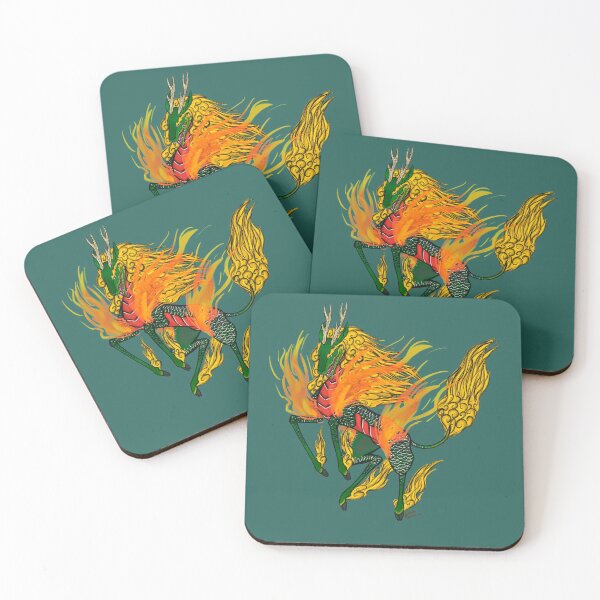 Item preview, Kirin with flame designed and sold by Salem Scribbles.