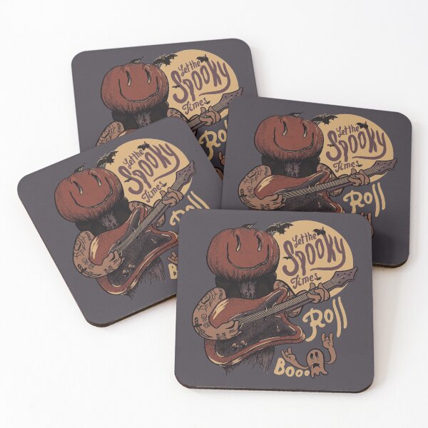 Item preview, Let the Spooky Times Roll - Halloween Pumpkin Playing Guitar - Good times roll | Quarantine 2020 | Vintage Spooky Sheet Faced Ghost | Full Moon Saturday | Doom | Halloween all year round 2020 Costume designed and sold by Any Color Designs.