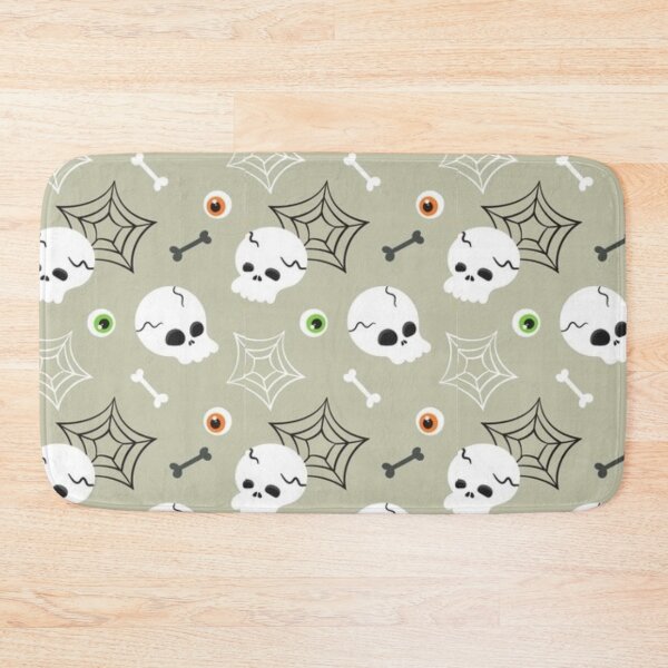 Item preview, Gray, Orange, green, white, cute Halloween watercolor pattern, boo, witch, candy, bat, witch hat, pumpkin, latest Halloween bestselling, trending designed and sold by August-E.