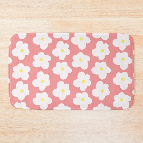 Item preview, White Flowers With Yellow Centers Pink Background designed and sold by SofiaSava01.