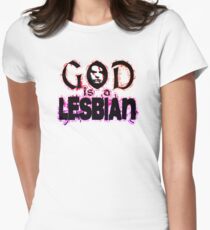 God is a Lesbian Women's Fitted T-Shirt