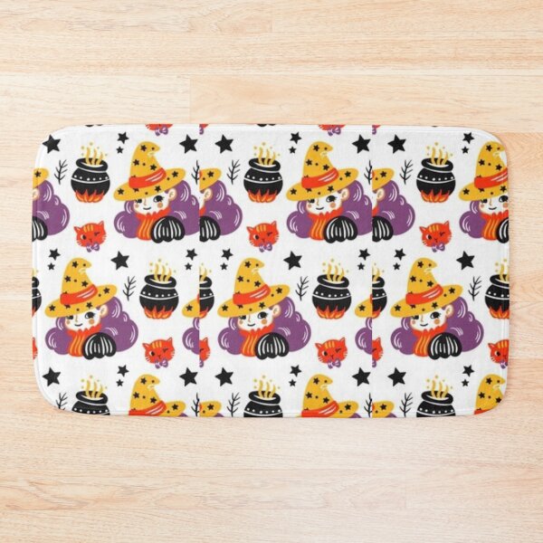 Item preview, Yellow, Black, Gray, Orange, white, cute Halloween watercolor pattern, boo, witch, candy, bat, witch hat, pumpkin, latest Halloween bestselling, trending designed and sold by August-E.