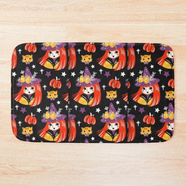 Item preview, Yellow, Black, Orange, purple, cute Halloween watercolor pattern, boo, witch, candy, bat, witch hat, pumpkin, latest Halloween bestselling, trending designed and sold by August-E.