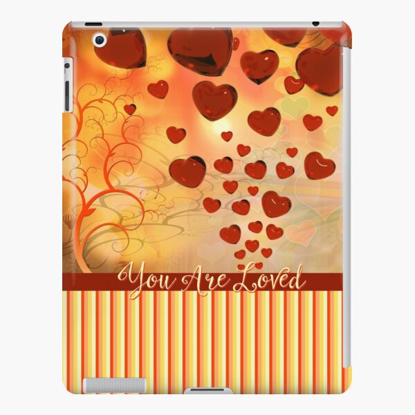 You Are Loved Glossy Candy Red Orange Hearts iPad Snap Case