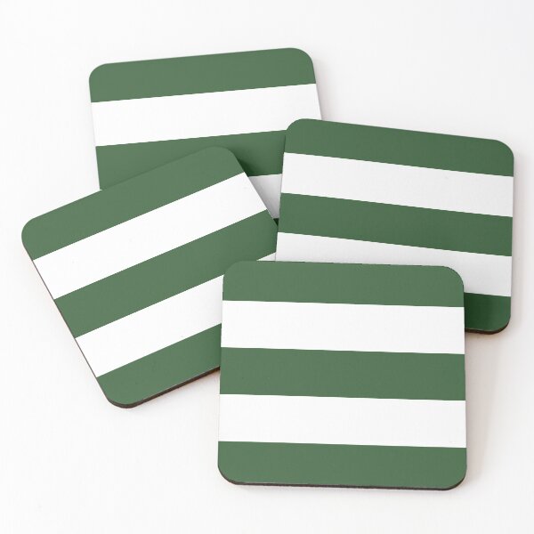 Item preview, Large PINE GREEN and WHITE Horizontal STRIPES designed and sold by RachelMacht.