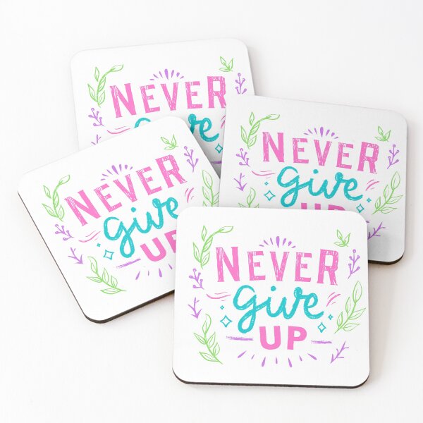 Item preview, Never give up - Motivational Quote designed and sold by BitsndPieces.