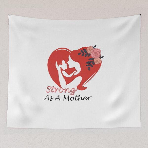 Item preview, Strong As A Mother, Mom, Son and Flowers Background designed and sold by Art Wear Nation.