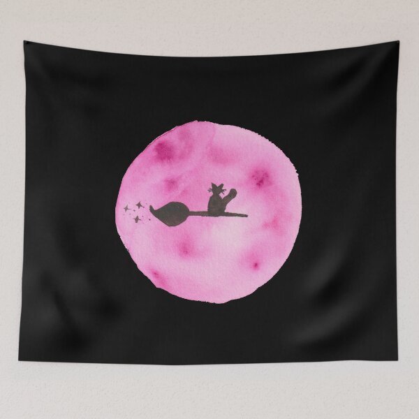 Item preview,  Broom flight with violet moon, black designed and sold by Sonderblume.