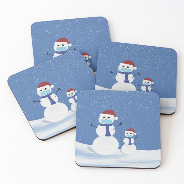 Item preview, Merry Quarantine Masked Snowmen designed and sold by ToriaScarlett.
