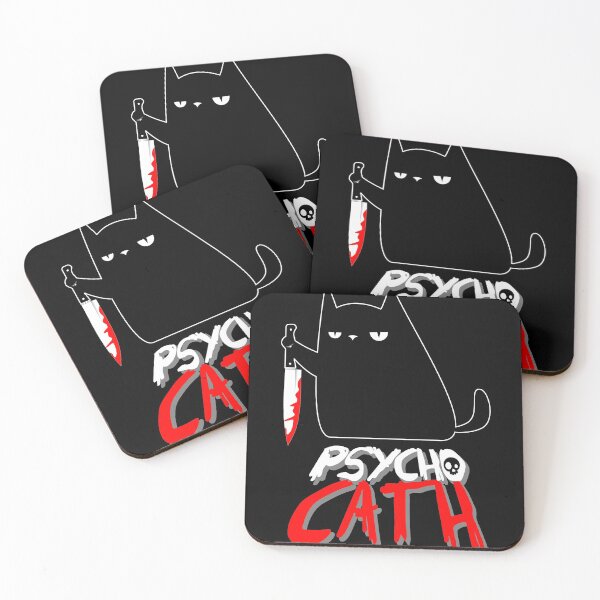 Item preview, psycho cat with knife - funny halloween cat lover shirt designed and sold by enigmatyc.