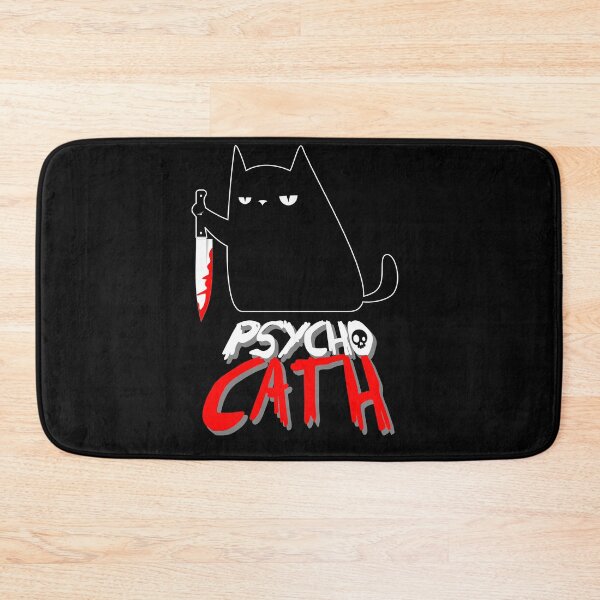 Item preview, psycho cat with knife - funny halloween cat lover shirt designed and sold by enigmatyc.