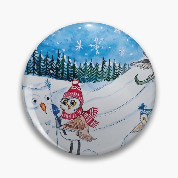 Artikelvorschau, Eulen, die im Schnee spielen entworfen und verkauft von Redilion.