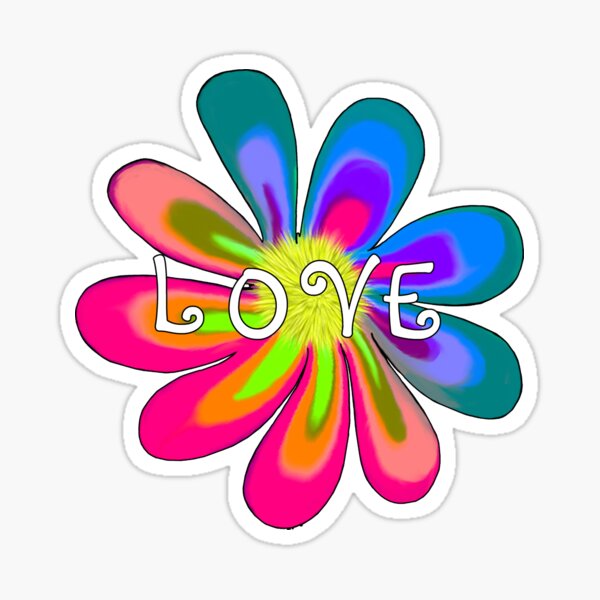 LOVE Flower Sticker
