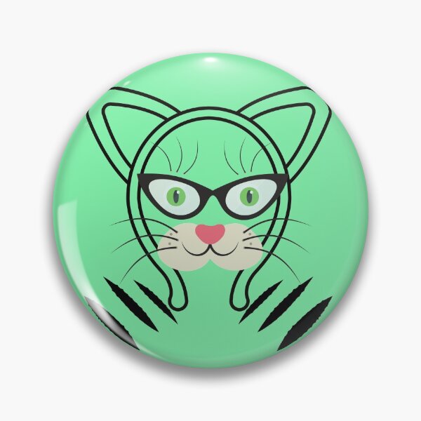 Item preview, The green-eyed cat wears glasses designed and sold by esm75.