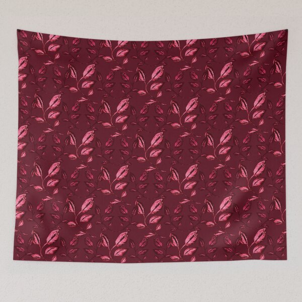 Item preview, Pink-red leaves in a burgundy color 3 designed and sold by WzoryOzdobne.