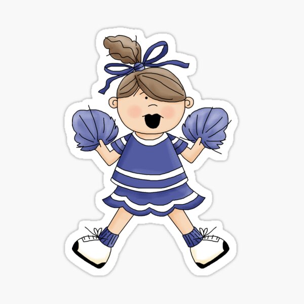 Cheerleader Pink Pom Poms Sticker for Sale by ClothingIL