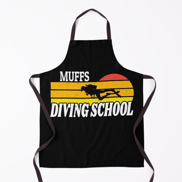 Item preview, We Go Down With Confidence Muffs Diving School - Retro Diving Lover Gift Idea designed and sold by Run to Creations.