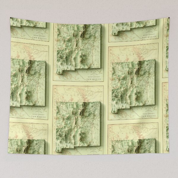 Item preview, 1867 New Mexico Relief Map digitally-rendered designed and sold by ThinkAboutMaps.