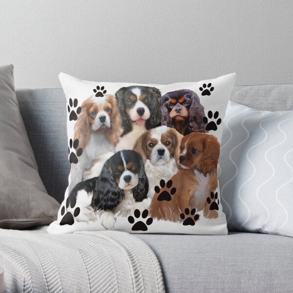 Cavalier Spaniels Grouping Throw Pillow