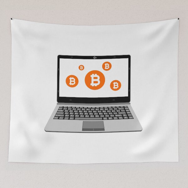Item preview, realistic laptop vector illustration display bitcoin assets designed and sold by asep sarifudin.