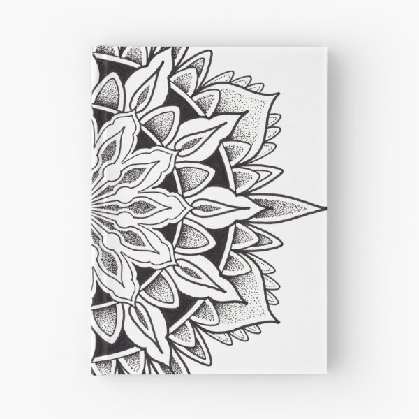 Item preview, Spiky mandala in pen and ink dotwork. designed and sold by René Voortwist Pen and Ink art.
