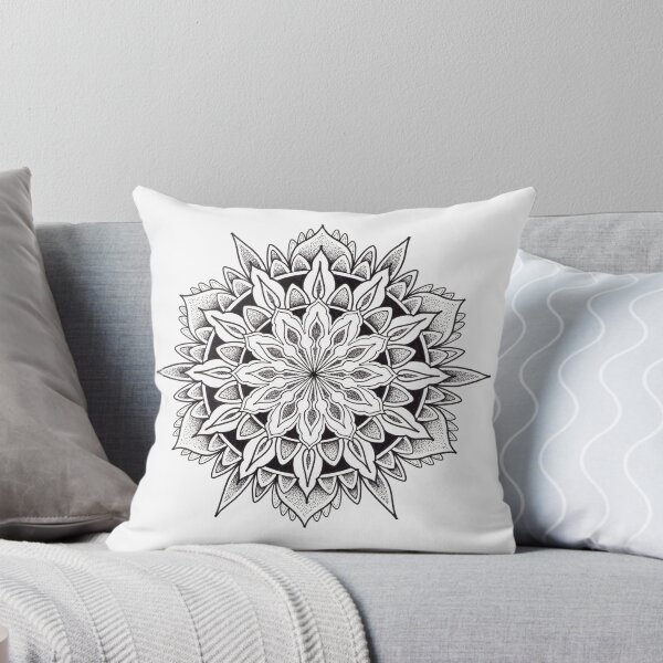Item preview, Spiky mandala in pen and ink dotwork. designed and sold by René Voortwist Pen and Ink art.