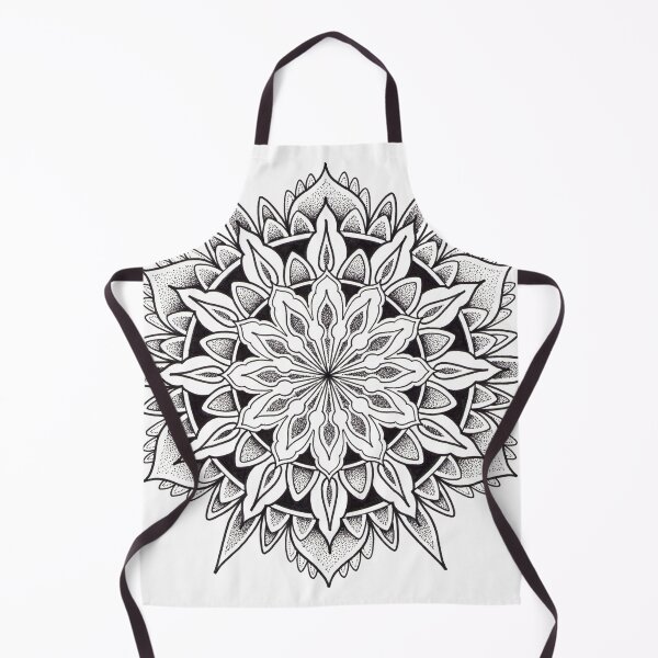 Item preview, Spiky mandala in pen and ink dotwork. designed and sold by René Voortwist Pen and Ink art.