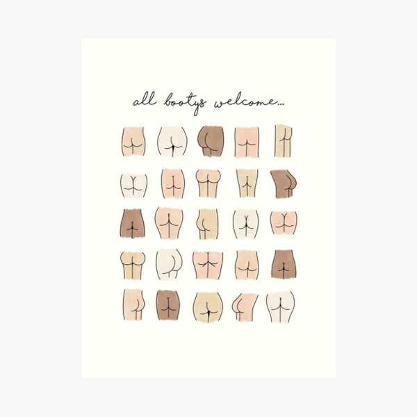 All Bootys Welcome Sign Art Print