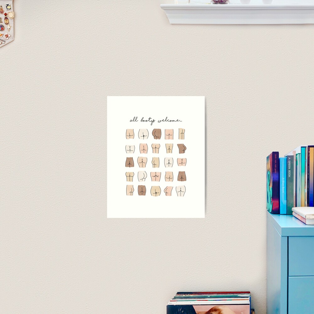 All Bootys Welcome Sign Art Print