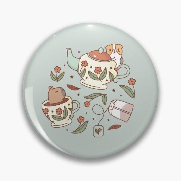 Item preview, Guinea pig and capybara Tea Party Pattern, Bubu and Moonch  designed and sold by Miri-Noristudio.