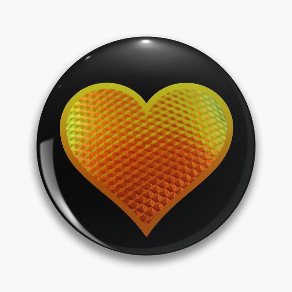 Item preview, Duochrome Red, Green and Gold Hex Pattern Heart designed and sold by Bumblefuzzies.