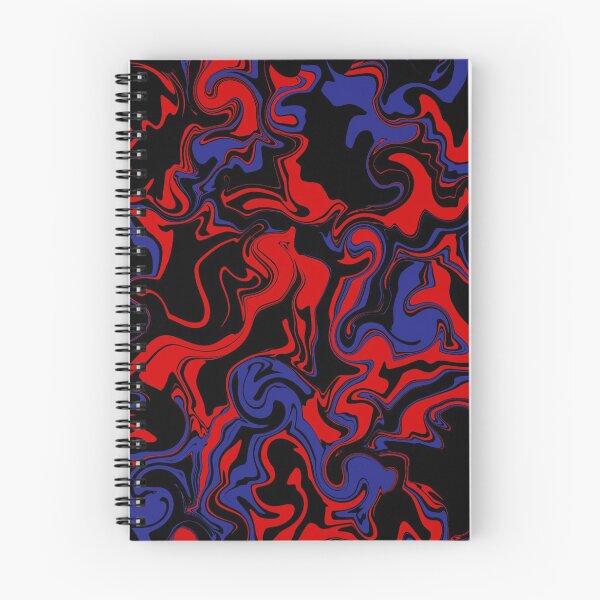 Aperçu de l'œuvre Fondre abstrait bleu rouge et noir créée et vendue par WildNClassyFun.