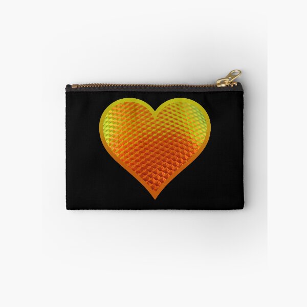 Item preview, Duochrome Red, Green and Gold Hex Pattern Heart designed and sold by Bumblefuzzies.